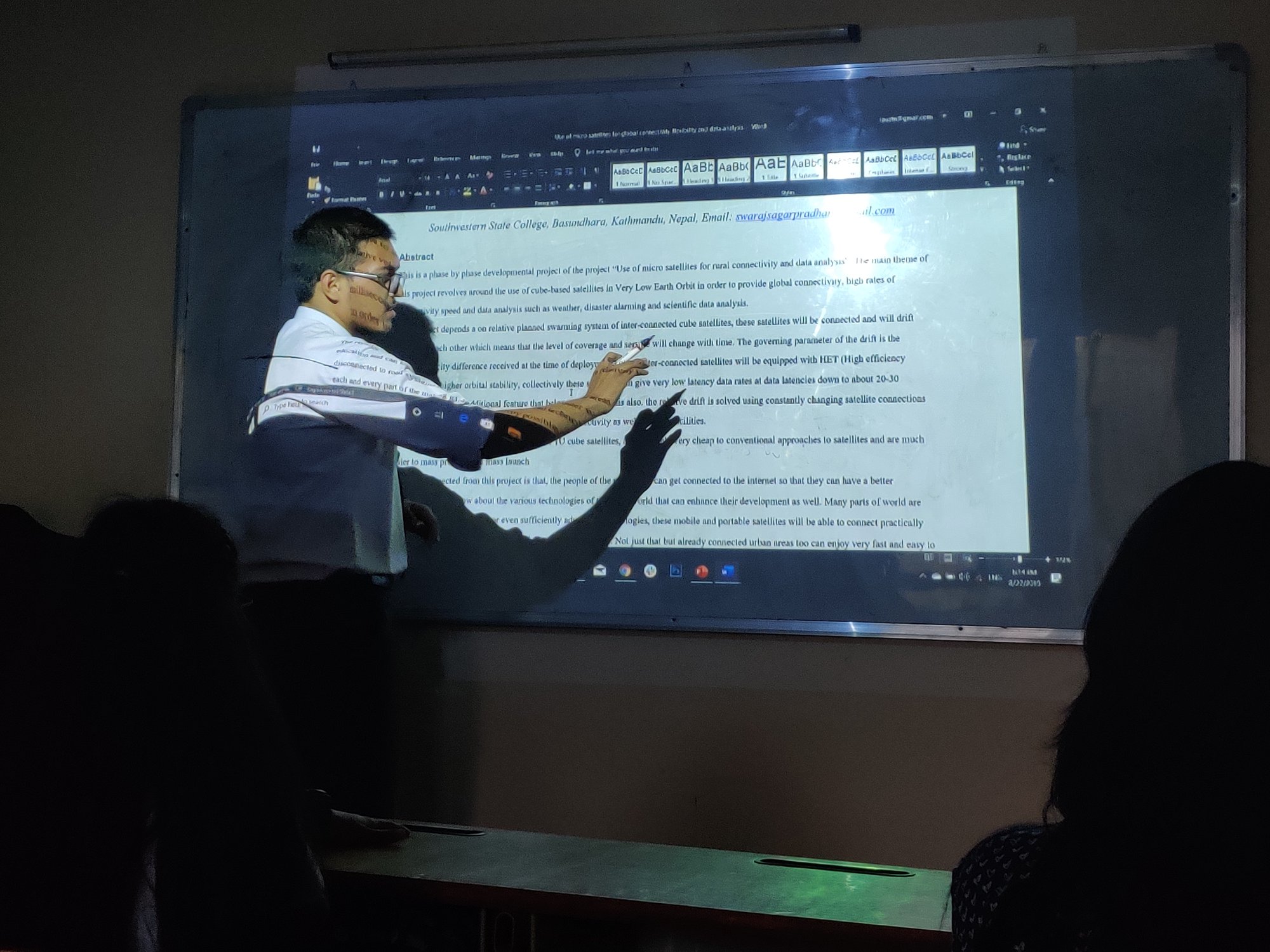 Presentation before exhibition 